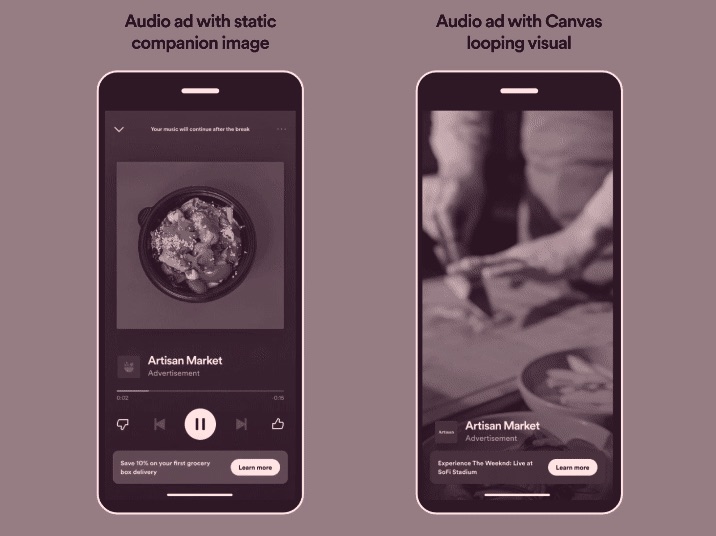 Illustrative mockup of a Audio advertising format