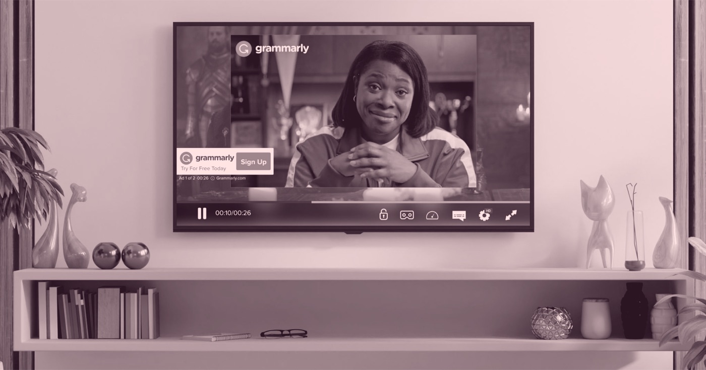 Illustrative mockup of a CTV advertising format